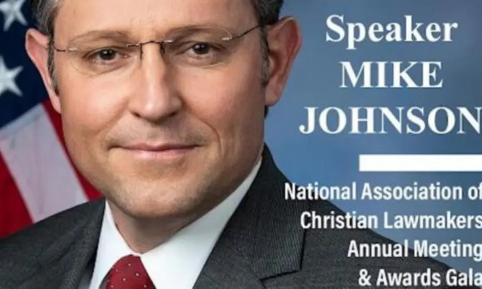 Flyer announcing Mike Johnson speaking at the National Association of Christian Lawmakers