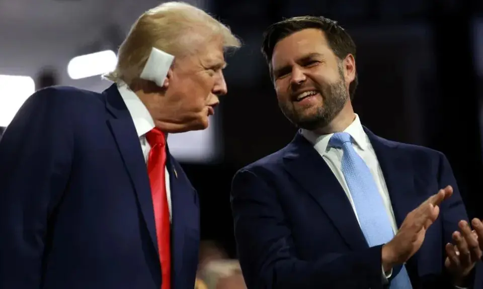 Republican presidential candidate, former U.S. President Donald Trump and Republican vice presidential candidate, U.S. Sen. J.D. Vance (R-OH) appear on the first day of the Republican National Convention