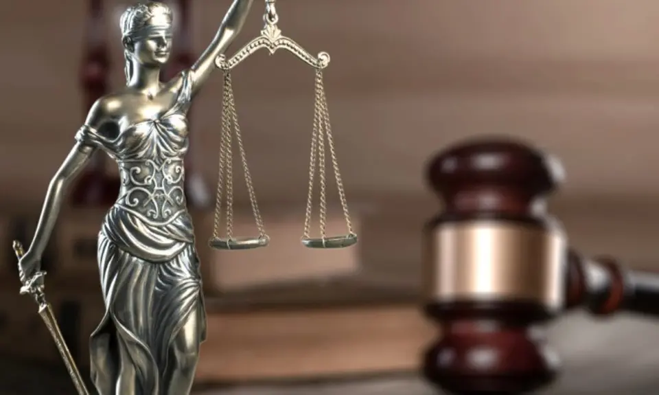 Lady justice and a gavel