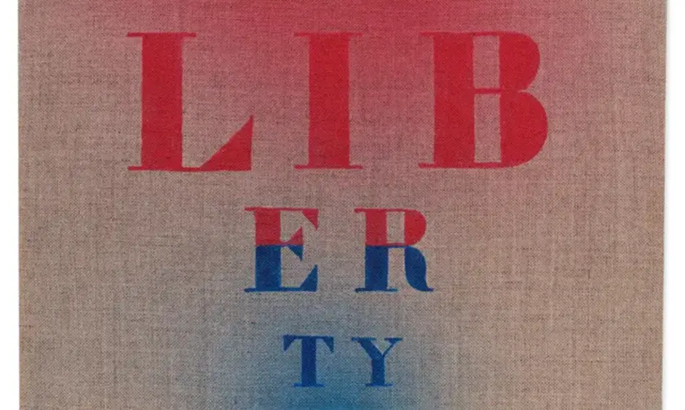 Artwork that says "Liberty" in red and blue letters.