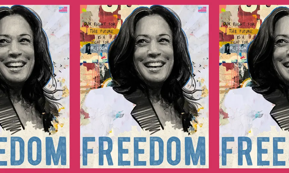 "Freedom" poster created by Victoria Cassinova featuring Kamala Harris