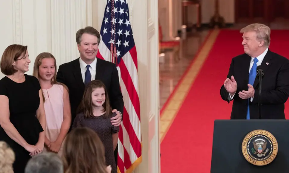 Nomination ceremony with President Trump and Brett Kavanaugh. Also pictured is Kavanaugh's family.