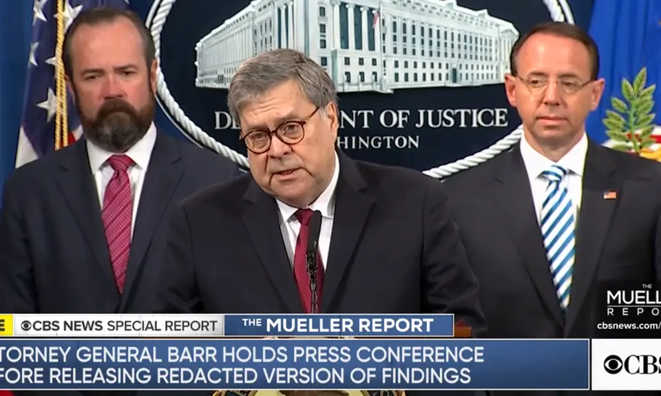 Attorney General William Barr holds a press conference about the Mueller Report