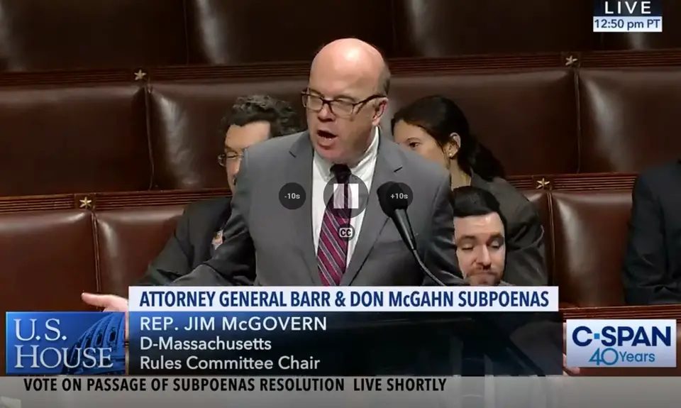 Jim McGovern speaks during a committee meeting.