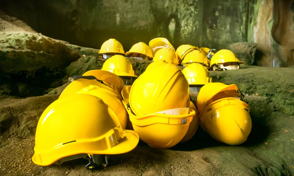 Yellow hard hats