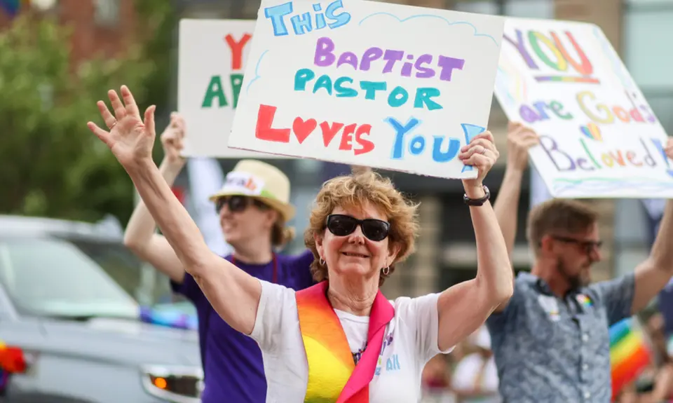 Female pastors show their LGBTQ support during the Capital Pride Parade