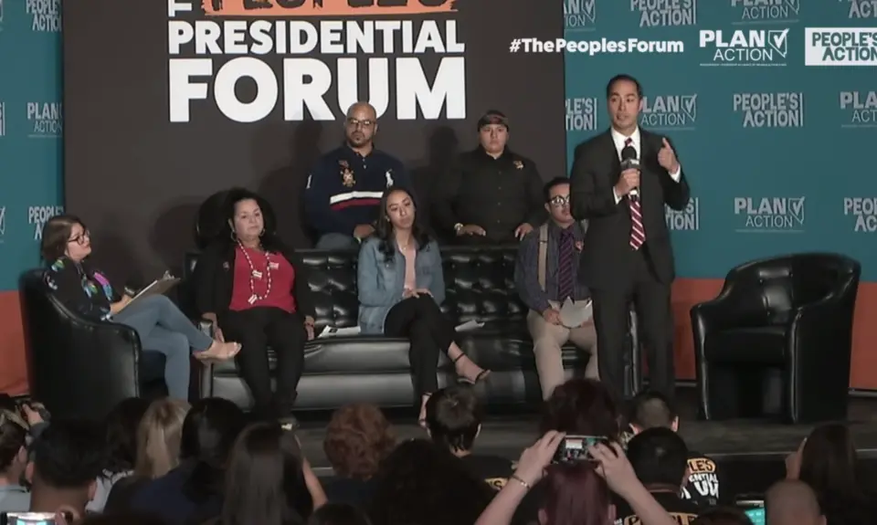 Julián Castro speaks at the People's Presidential Forum in Las Vegas, Nevada in 2019.