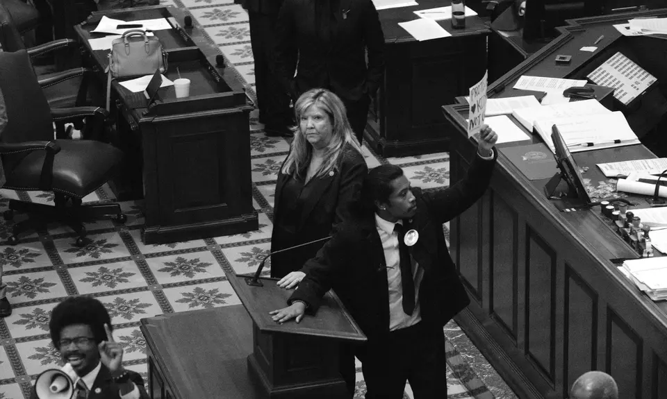 Reps. Pearson, Johnson, and Jones on the TN State House floor.