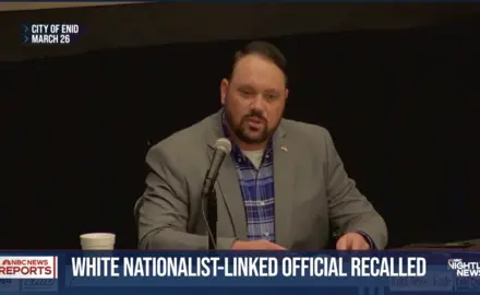 White nationalist linked official recalled news banner