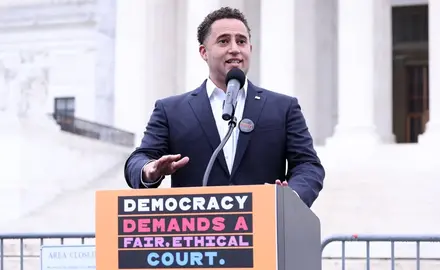 People For President Svante Myrick on the steps of the Supreme Court