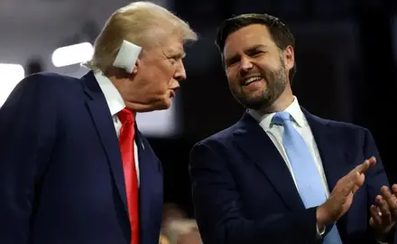 Republican presidential candidate, former U.S. President Donald Trump and Republican vice presidential candidate, U.S. Sen. J.D. Vance (R-OH) appear on the first day of the Republican National Convention