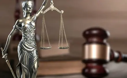 Lady justice and a gavel