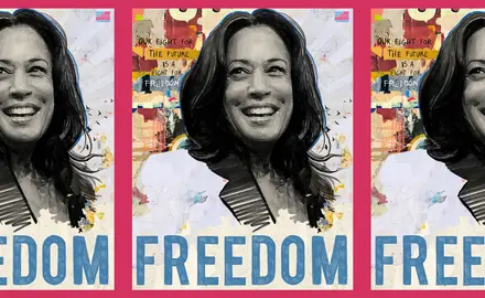 "Freedom" poster created by Victoria Cassinova featuring Kamala Harris