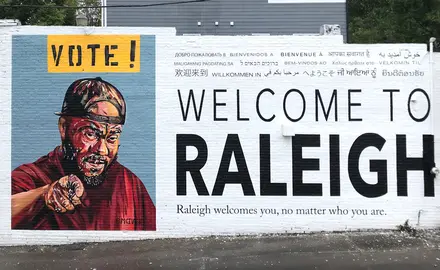 VOTE! mural by Beverly McIver in Raleigh, North Carolina