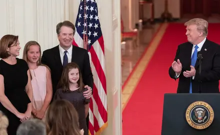 Nomination ceremony with President Trump and Brett Kavanaugh. Also pictured is Kavanaugh's family.