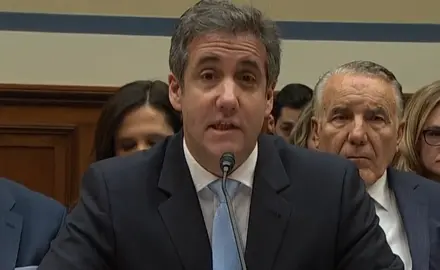 Michael Cohen testifies in a courtroom