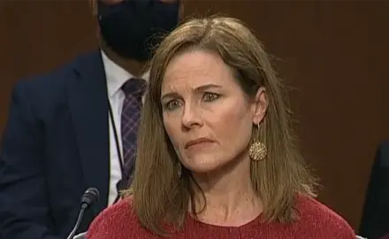 Amy Coney Barrett at her confirmation hearing before the Senate Judiciary Committee on October 13.