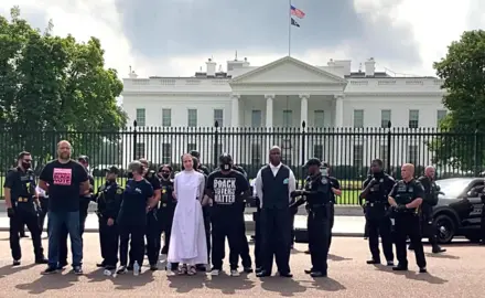 People For President Ben Jealous is arrested for protesting peacefully at the White House on October 5, 2021