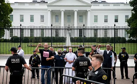 People For President Ben Jealous and four other civil rights and faith leaders are arrested for protesting peacefully at the White House on October 5, 2021.