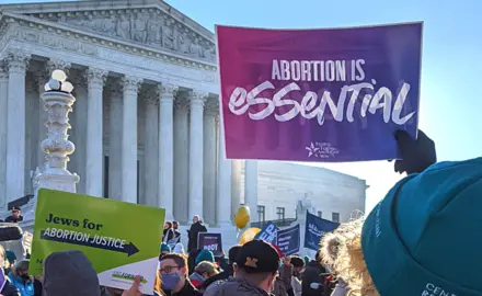 Abortion, reproductive rights protestors in front of the Supreme Court.