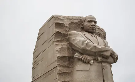 A photo of the Dr. Martin Luther King Jr. memorial statue.