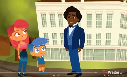 A screenshot of a Prager U "edutainment" lesson on Frederick Douglass.