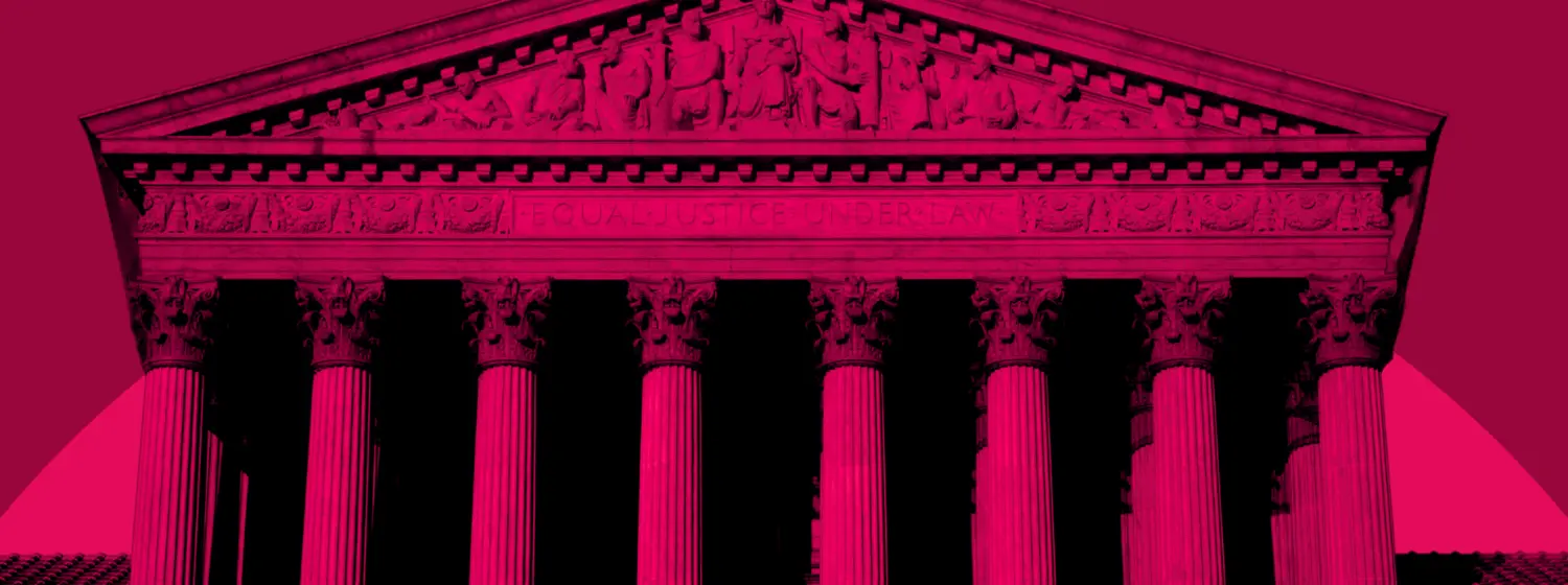 Red stylized photo of the Supreme Court