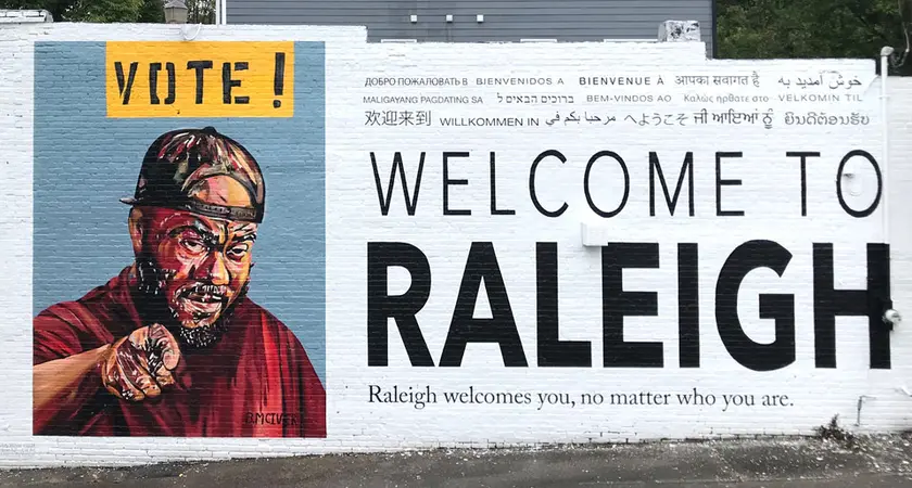 VOTE! mural by Beverly McIver in Raleigh, North Carolina