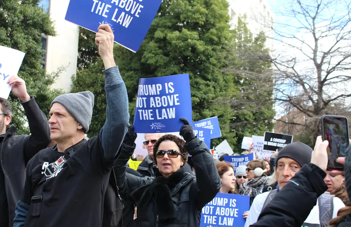 Activists march from the Hart Senate Office Building to the U.S. Capitol Building on January 29, 2020.