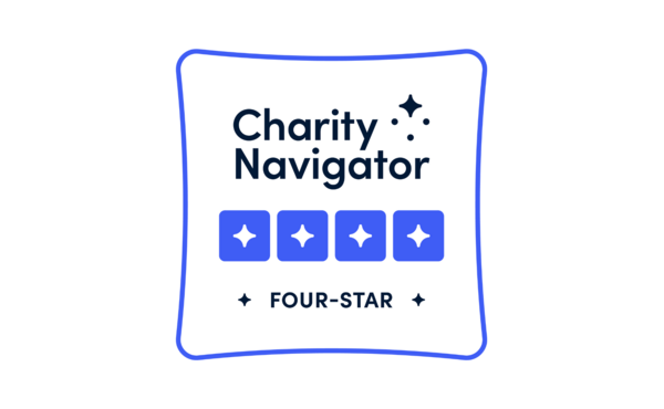 Badge from Charity Navigator certifying a four star rating