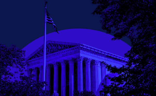 Supreme Court washed in blue