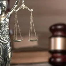 Lady justice and a gavel