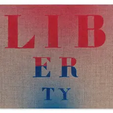 Artwork that says "Liberty" in red and blue letters.