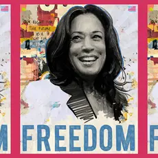 "Freedom" poster created by Victoria Cassinova featuring Kamala Harris