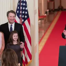 Nomination ceremony with President Trump and Brett Kavanaugh. Also pictured is Kavanaugh's family.