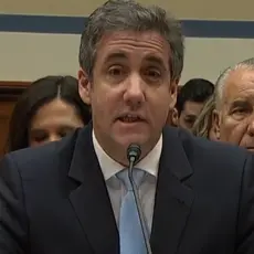 Michael Cohen testifies in a courtroom