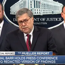 Attorney General William Barr holds a press conference about the Mueller Report