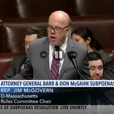 Jim McGovern speaks during a committee meeting.