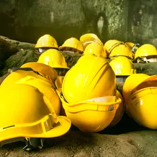 Yellow hard hats