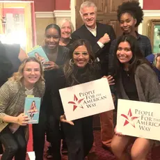 Cristela Alonzo with PFAW staff on the night of her D.C. showing of her comedy tour, "My Affordable Care Act."