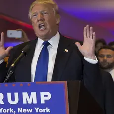 Donald Trump speaks at an event in New York