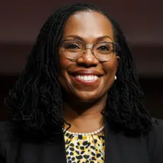 Judge Ketanji Brown Jackson being sworn in during her confirmation hearing to the D.C. District Court of Appeals in 2021.