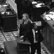 Reps. Pearson, Johnson, and Jones on the TN State House floor.