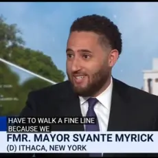 Screen grab of Svante Myrick on Meet the Press NOW.