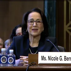 Nicole Berner at confirmation hearing